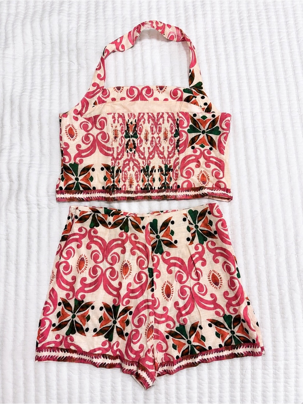 Parker Size 6 Pink Printed Halter Top & Skort Two Piece Set - Picture 3 of 4